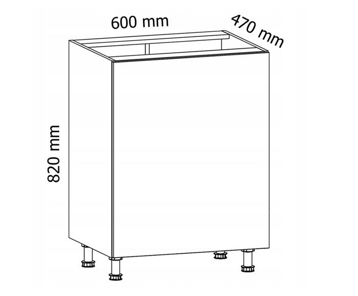 Fotogalerie D601D (60 cm) levá, spodní skříňka kuchyňské linky Provance