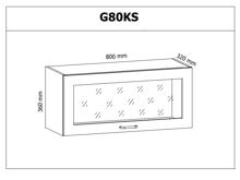 Fotogalerie G80KS (80 cm), horní prosklená výklopná skříňka kuchyňské linky Provance