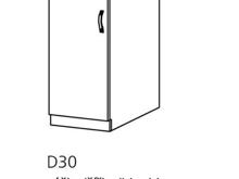 Fotogalerie D40 (40 cm) levá, spodní skříňka kuchyňské linky Linea