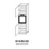 D14RU 2D (60 cm) skříňka pro vestavbu s dvířky, kuchyňské linky Platinum