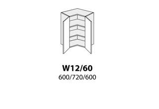 W12/ 60 ( 60 cm) skříňka rohová, kuchyňské linky Platinum