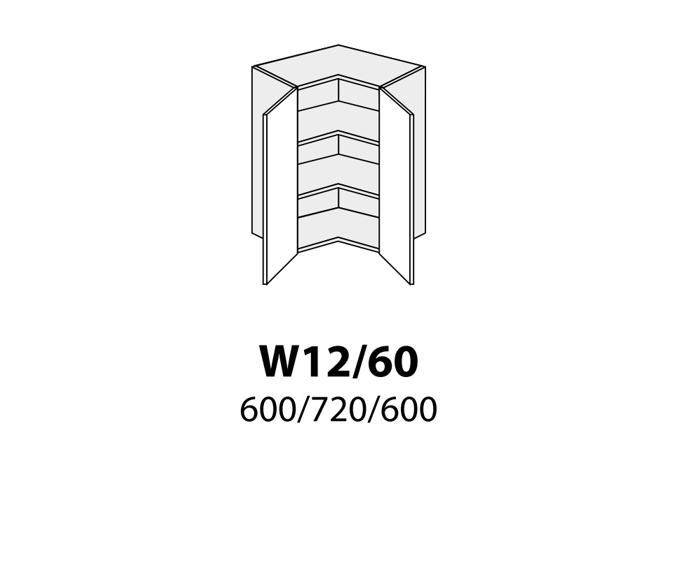 Fotogalerie W12/ 60 ( 60 cm) skříňka rohová, kuchyňské linky Platinum