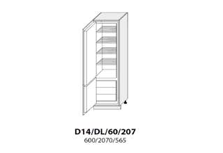 D14DL 60 (60 cm) skříňka pro lednicovou vestavbu, kuchyňská linka Malmo