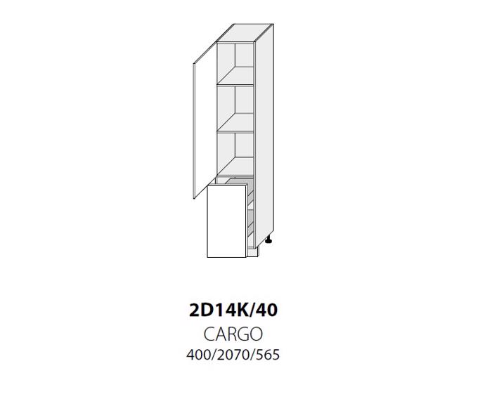 Fotogalerie 2D14K 40 (40 cm) potravinová skříňka, kuchyňské linky Platinum - bez drátěného programu