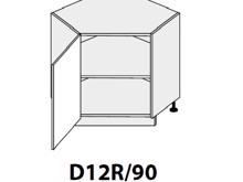 Fotogalerie D12R 90 (90 cm) spodní skříňka rohová, kuchyňská linka Malmo
