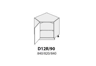 D12R 90 ( 90 cm) spodní skříňka rohová, kuchyňské linky Platinum