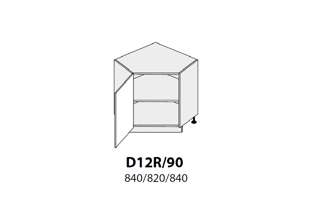 D12R 90 (90 cm) spodní skříňka rohová, kuchyňská linka Malmo