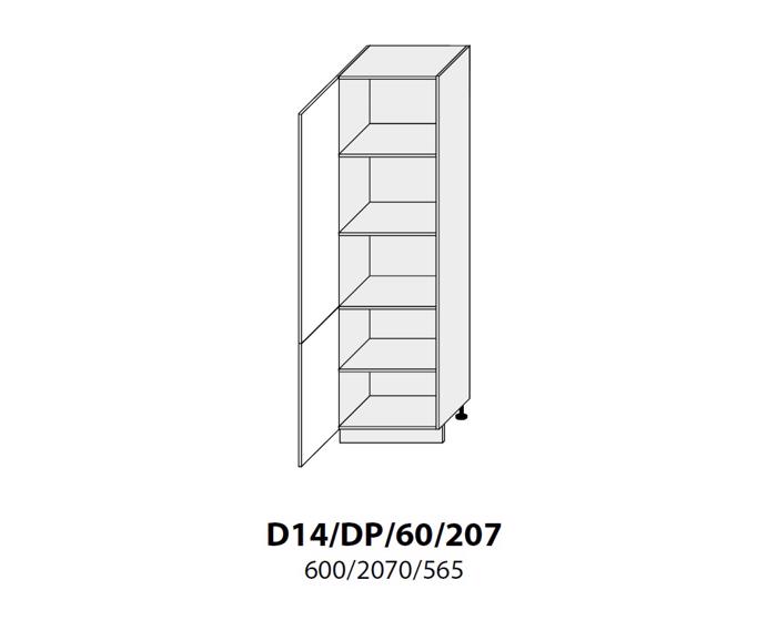 Fotogalerie D14DP 60 (60 cm) spodní skříňka vysoká potravinová, kuchyňské linky Platinum