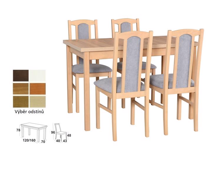 Vyobrazení desky stolu v odstínu - dub grandson, židle v odstínu - dub sonoma