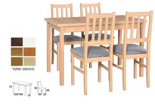Vyobrazení desky stolu v odstínu - dub grandson, židle v odstínu - dub sonoma