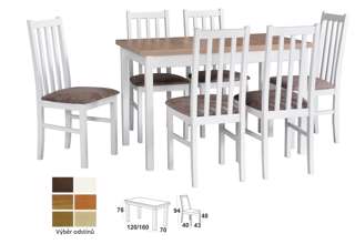 Vyobrazení desky stolu v odstínu - dub sonoma, židle v odstínu - bílá