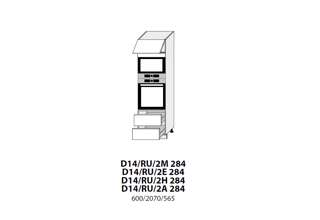 D14RU/2 - 284 (60 cm) - skříňka pro vestavbu se šuplíky, kuchyňské linky Platinum