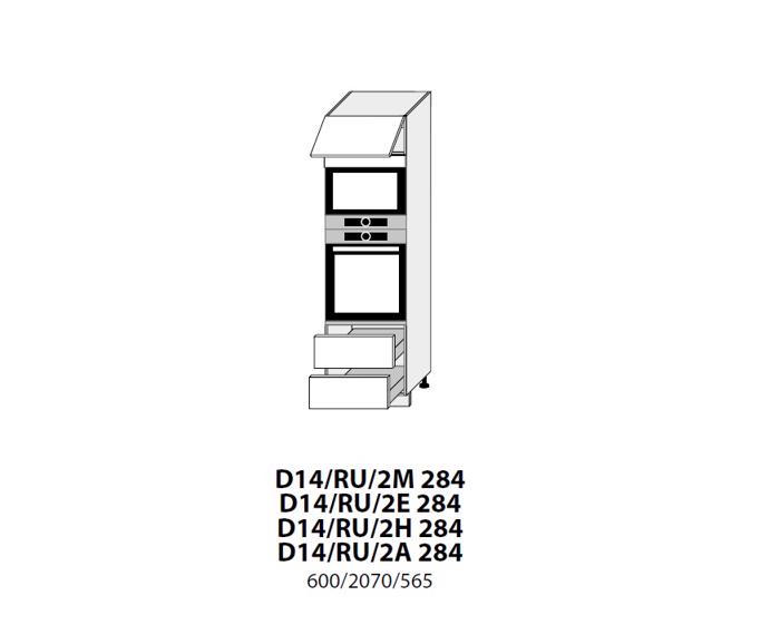 Fotogalerie D14RU/2 - 284 (60 cm) - skříňka pro vestavbu se šuplíky, kuchyňské linky Platinum