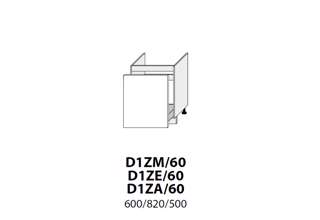 D1Z 60 (60 cm) skříňka dřezová, kuchyňské linky Platinum