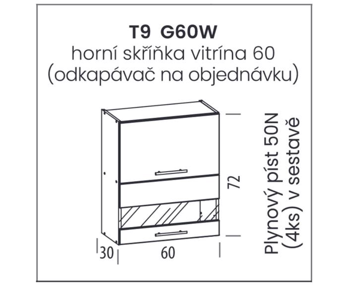 Fotogalerie T9 G60W (80 cm), Tiffany bílý lesk