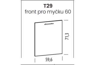 T29 (60 cm), dveře na myčku Tiffany bílý lesk