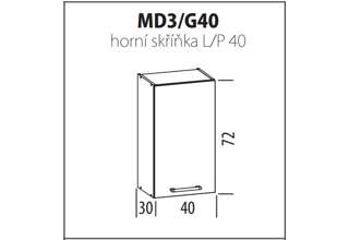 MD3 (40 cm), kuchyňská linka Modena