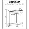 MD19 D80Z ( 80 cm) dřezová, kuchyňská linka Modena