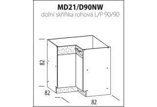 MD21 (90 cm), kuchyňská linka Modena