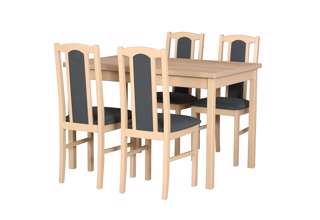 Vyobrazení stolu a židle v odstínu dub sonoma