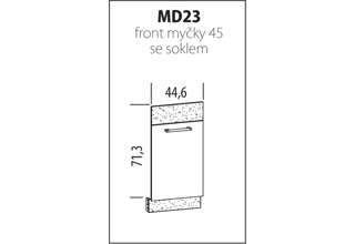 MD23 dveře k myčce (45 cm), kuchyňská linka Modena