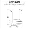 MD17 (60 cm) skříň pro vestavnou troubu, kuchyňská linka Modena
