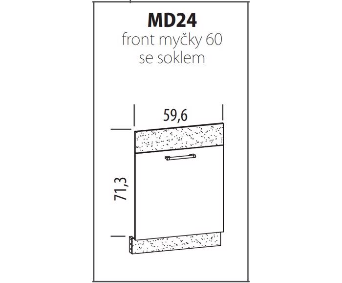 Fotogalerie MD24 dveře k myčce (60 cm), kuchyňská linka Modena