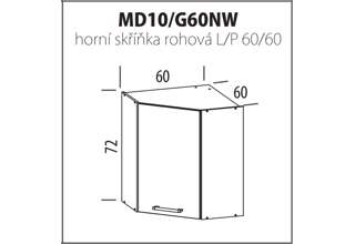 MD10 G60NW (60 cm), kuchyňská linka Modena