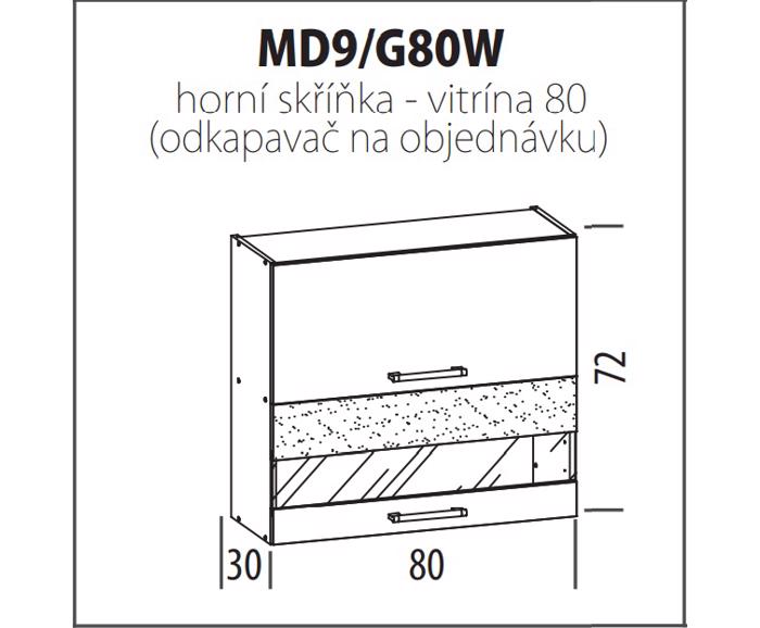 Fotogalerie MD9 G80W (80 cm), kuchyňská linka Modena