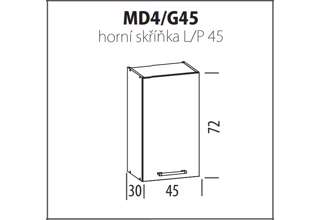 MD4 G45 (45 cm), kuchyňská linka Modena
