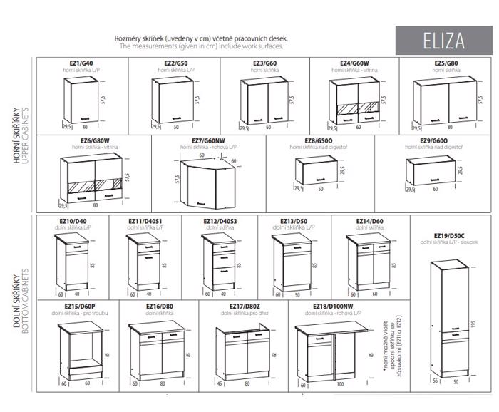 Fotogalerie EZ3 G60 (60 cm), kuchyňská linka Eliza