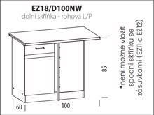 Fotogalerie EZ18 D100NW (100 cm),  kuchyňská linka Eliza