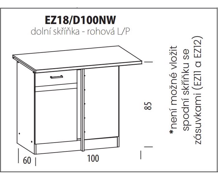 Fotogalerie EZ18 D100NW (100 cm),  kuchyňská linka Eliza