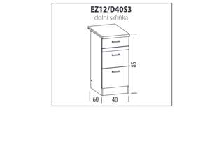 Fotogalerie EZ12 D40S3 (40 cm), kuchyňská linka Eliza