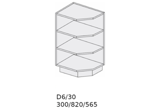 D6 30 (30 cm), kuchyňská linka Malmo