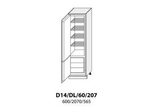 D14DL 60 (60 cm) skříňka pro lednicovou vestavbu, kuchyňské linky Platinum