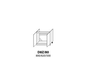 D8Z 80 (80 cm) spodní skříňka dřezová, kuchyňské linky Platinum