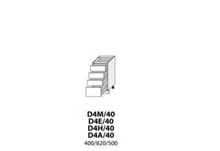 D4M 40 (40 cm), kuchyňské linky Platinum