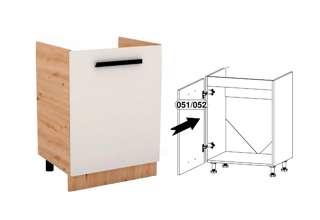 D60Z P/L (60 cm) BEIGE MAT(MDF), dřezová skříňka kuchyňské linky Langen levá