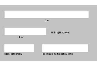 Sokl bílý boční na hluboké skříňky L/P