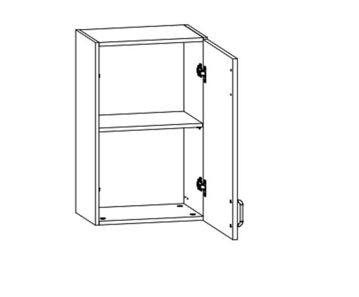 Fotogalerie G45 (45 cm) pravá, horní skříňka kuchyňské linky Aspen