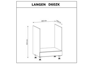 D60ZK (60 cm) BEIGE MAT(MDF), skříňka pro vestavnou troubu kuchyňské linky Langen