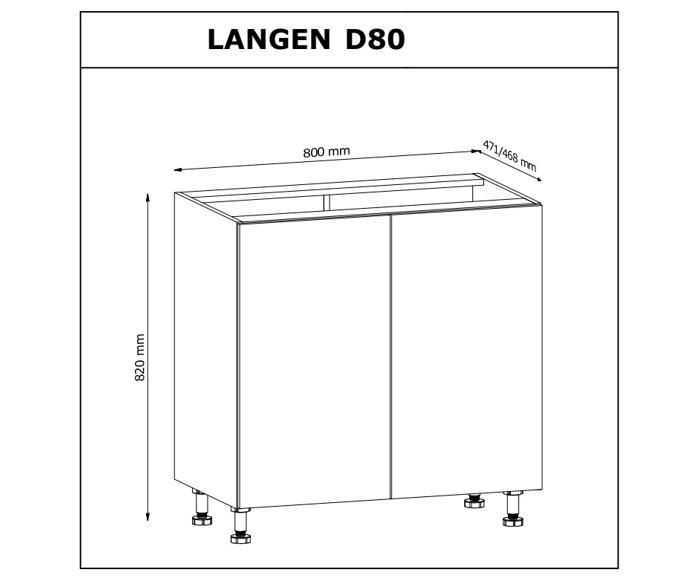 Fotogalerie D80 (80 cm) DUB ARTISAN, skříňka kuchyňské linky Langen