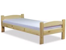 Fotogalerie Jednolůžková postel Milano s čelem u hlavy i nohou - masivní borovicové dřevo - bez matrace