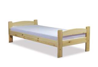 Jednolůžková postel Milano s čelem u hlavy i nohou - masivní borovicové dřevo - bez matrace