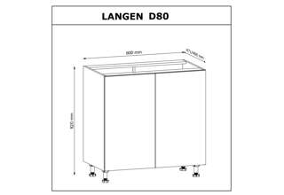 D80 (80 cm) BEIGE MAT(MDF), skříňka kuchyňské linky Langen