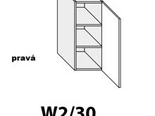 Fotogalerie Horní skříňka jednodveřová 30cm - W2/ 30 - kuchyňské linky Malmo