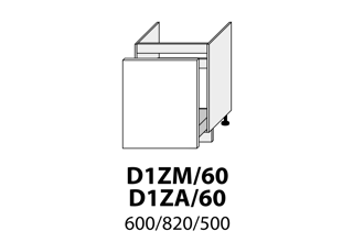 D1Z M 60 (60 cm), výběr kování, kuchyně Treviso