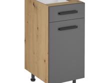 Fotogalerie D40S1 (40 cm) GREY MAT(MDF) levá, šuplíková skříňka kuchyňské linky Langen