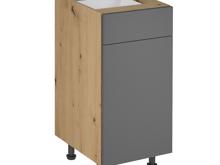 Fotogalerie D40S1 (40 cm) GREY MAT(MDF) levá, šuplíková skříňka kuchyňské linky Langen